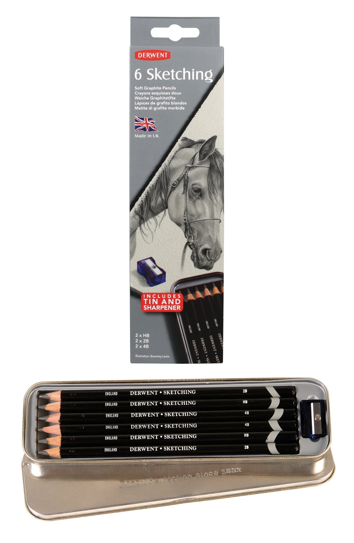 LAPICES GRAFITO DERWENT SKETCHING C6 CAJA MET. 21377