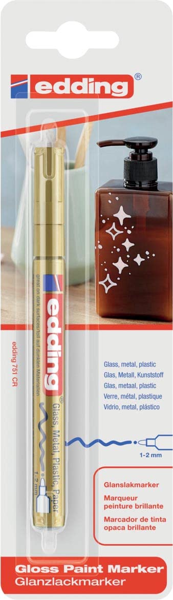 MARCADOR EDDING GLOSS PARA DECORAR 1-2MM ORO 61-E-751/1 CR-53
