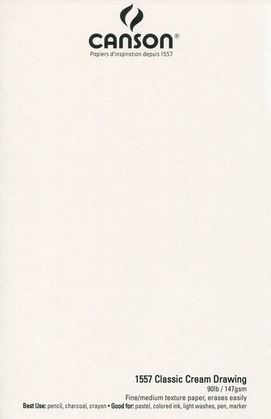BLOCK CANSON 1557 CREAM DRAWING ESPIRAL 35X42.5 24H 147G 57522