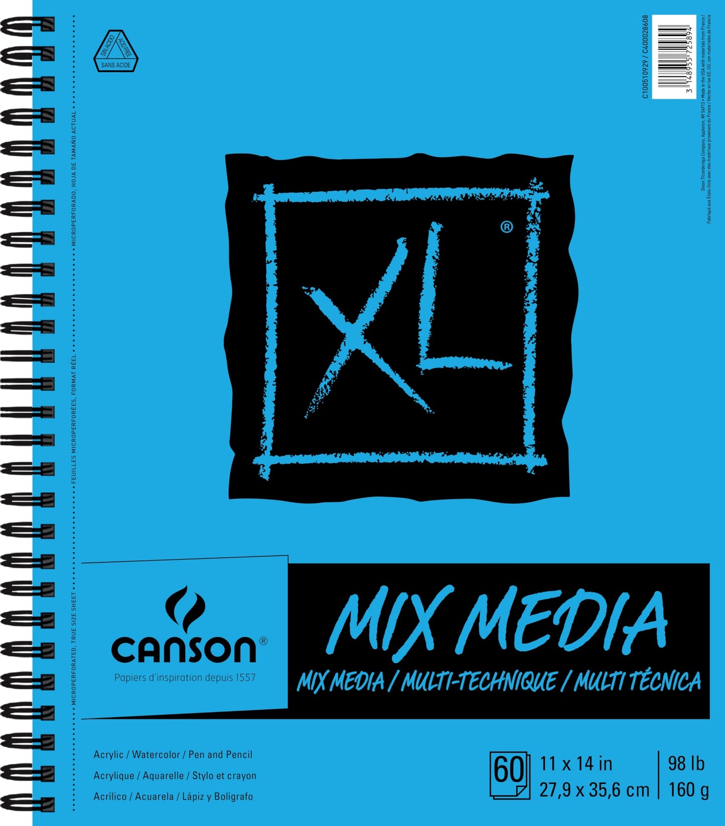 ALBUN CANSON XL MIX MEDIA 27.9X35.6 60H 160G 57517