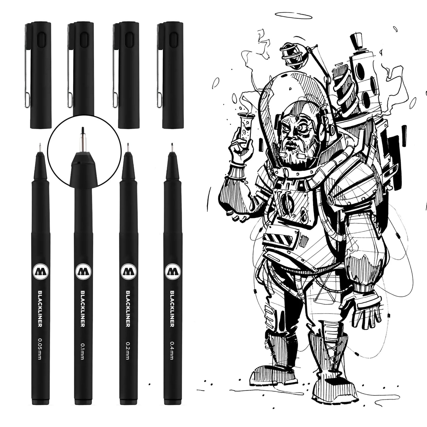 ESTILOGRAFOS MOLOTOW BLACKLINER SET C4  (0.30.50.71.0 MM) #487 24252