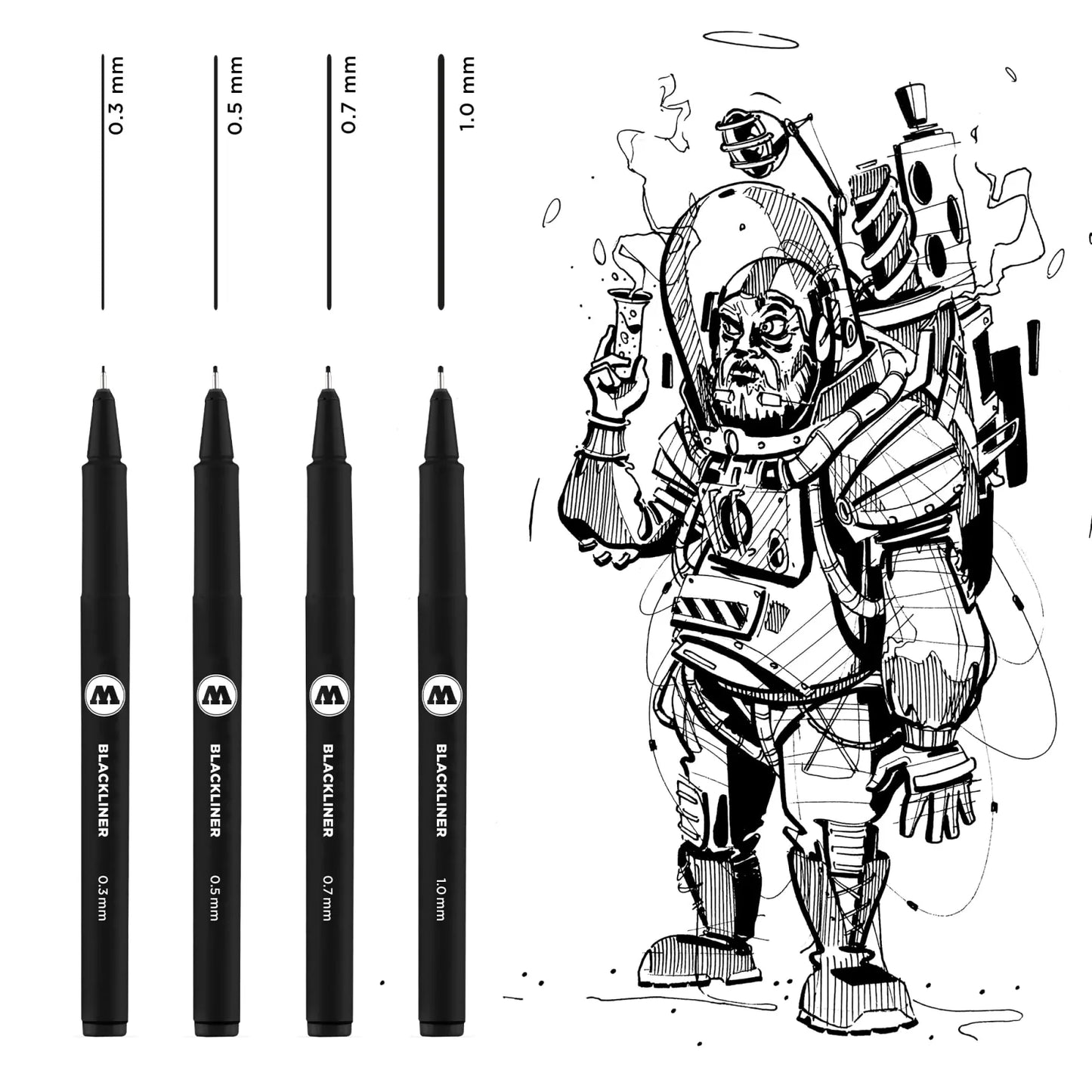 ESTILOGRAFOS MOLOTOW BLACKLINER SET C4  (0.30.50.71.0 MM) #487 24252