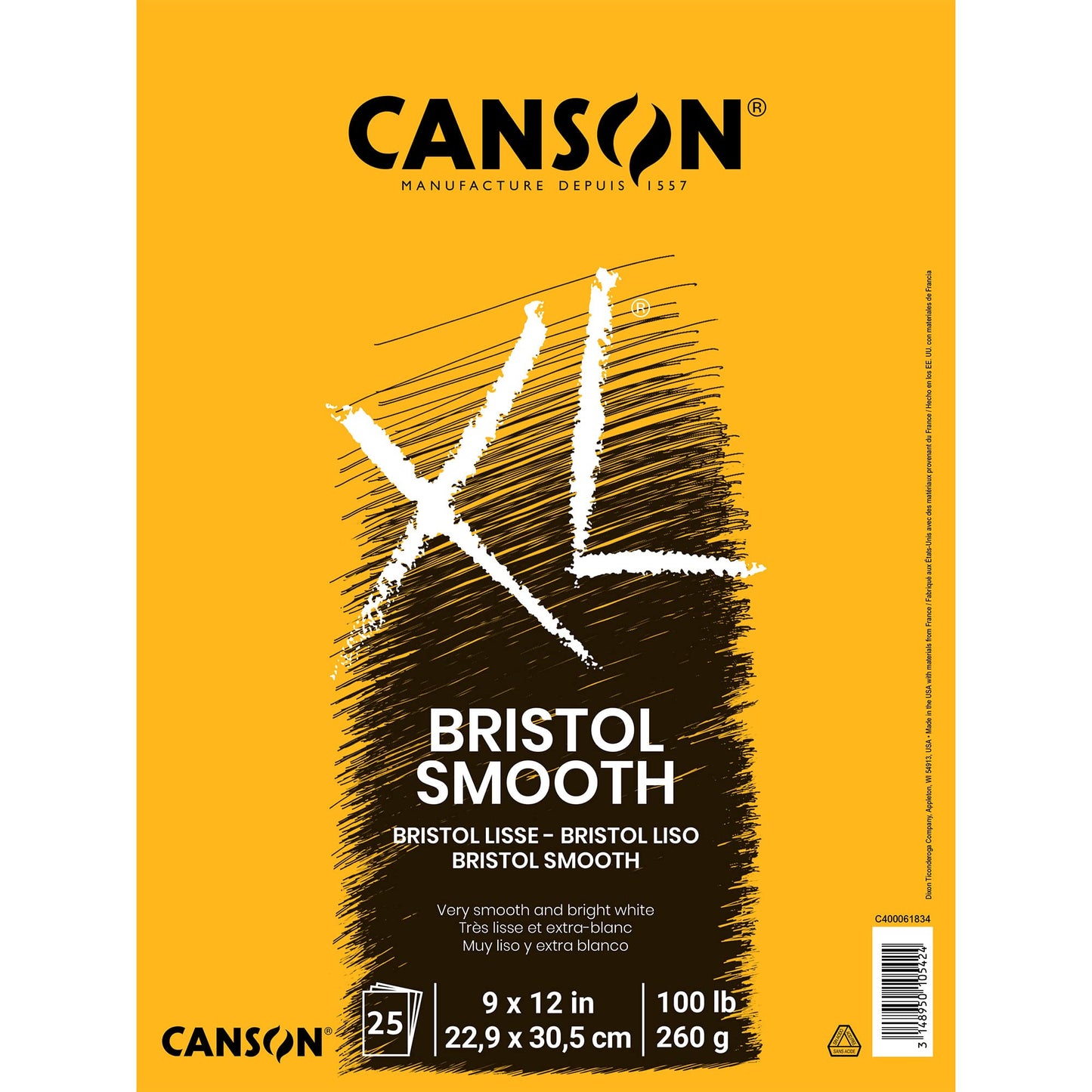 ALBUN CANSON XL BRISTOL 22.5X30.5 25HJ 260G 63273