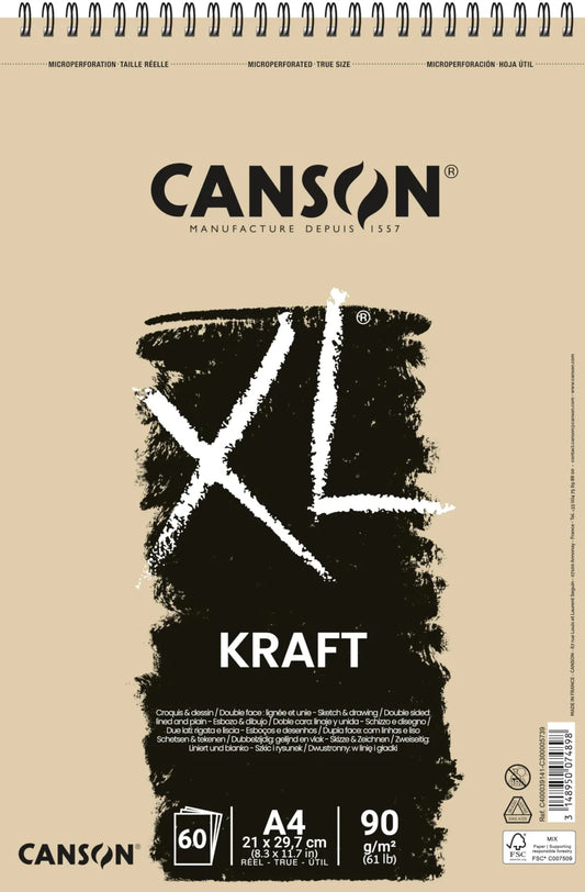ALBUN CANSON XL KRAFT A4 21 X 29.7 60HJ 90G 62759