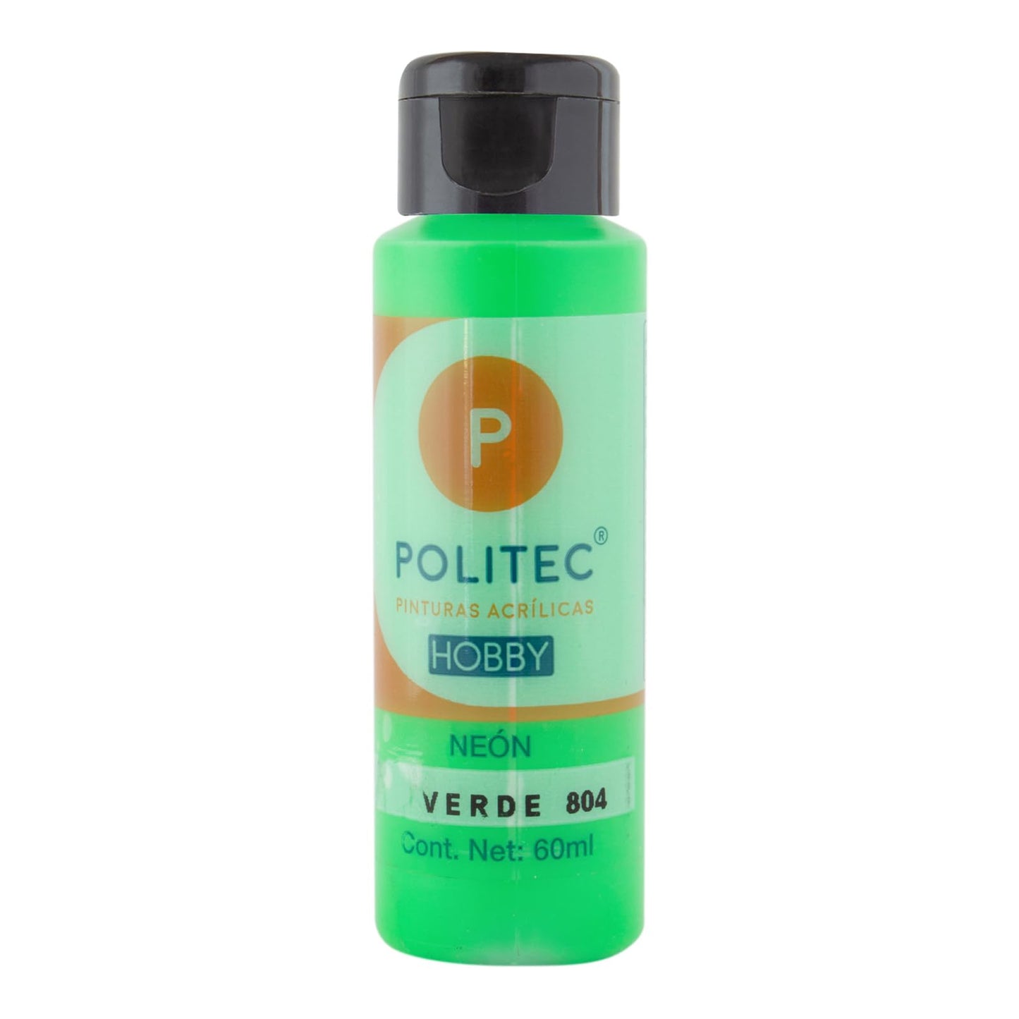 PINTURA POLITEC HOBBY METALICO Y FLOURESCENTE C6 DE 60ML 30892