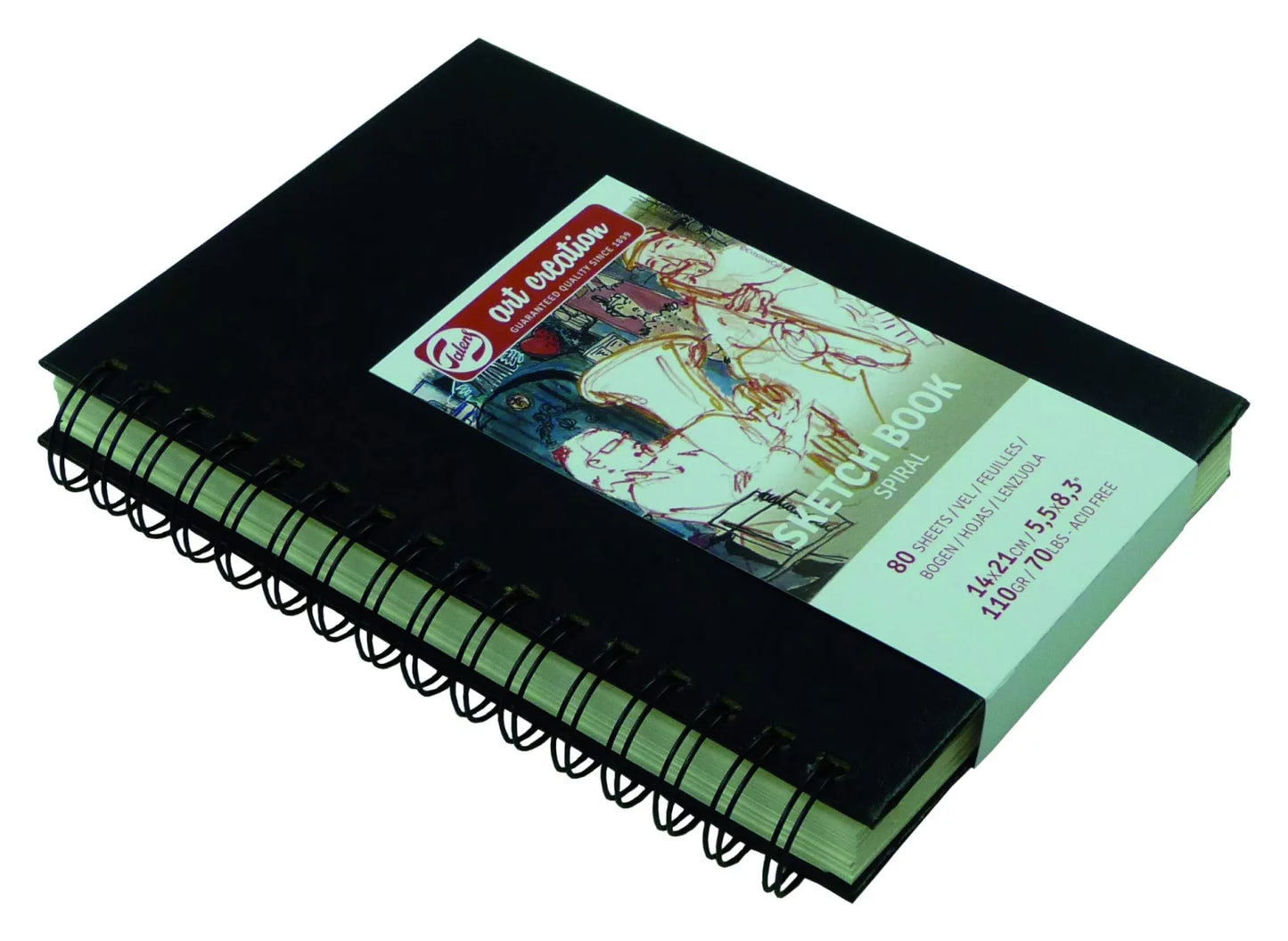 BLOCK SKETCHBOOK TALENTS ART CREATION ESPIRAL 14X21CM 80HJ 110GR 28716