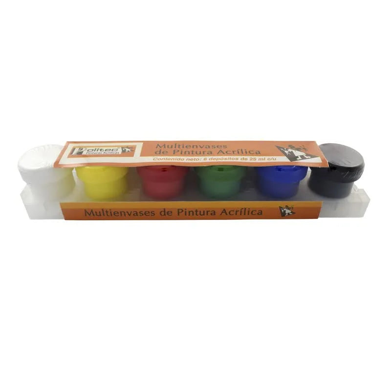 ESTUCHE POLITEC C6 COLORES BASICOS 25ML 11877