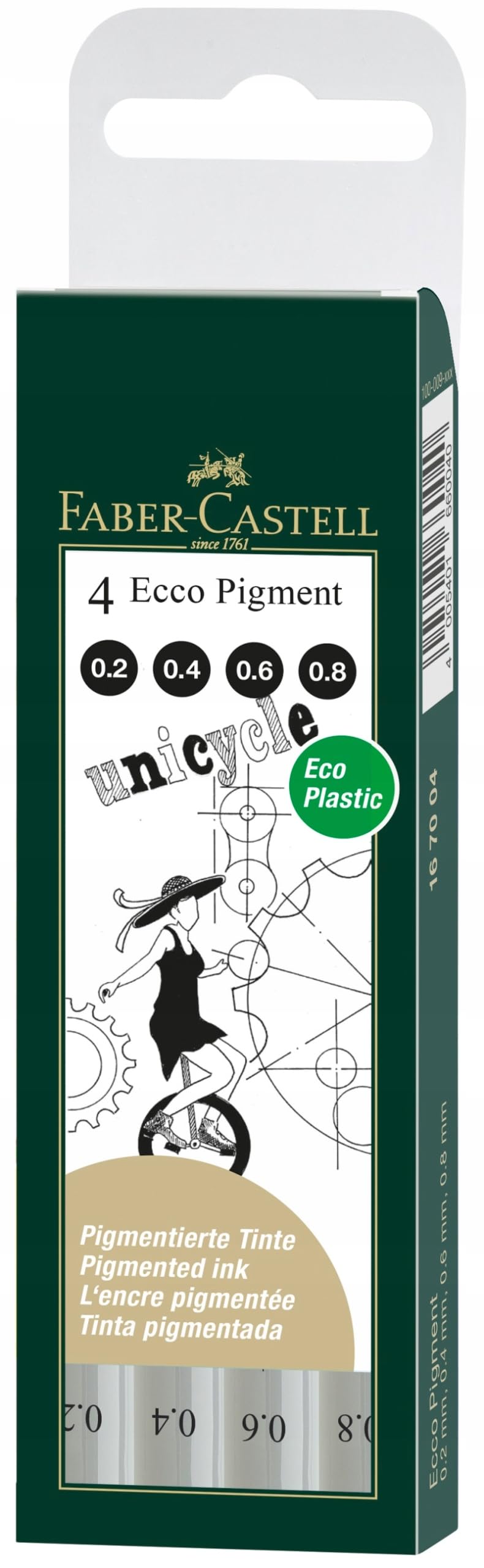 Estilografo FC Desechable Ecco Pigment (0.2 /0.4/0.6/0.8) x 4 167004