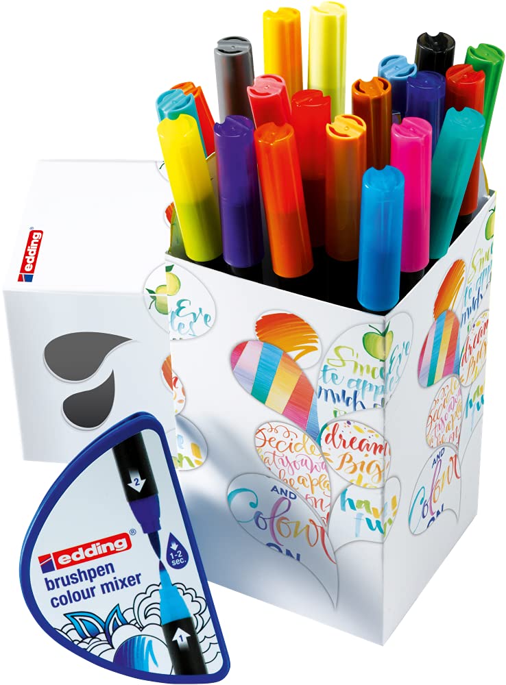 ROTULADOR EDDING BRUSHPEN P.PINCEL FLEX  1 MEZCLADOR BOX HAPPY C20 61-E-HAPPY-20