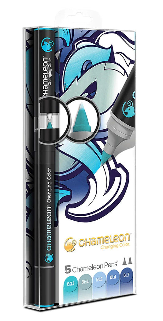 ROTULADORES CHAMELEON DOBLE PUNTA TONOS AZULES X 5 PZ ECHCT0513