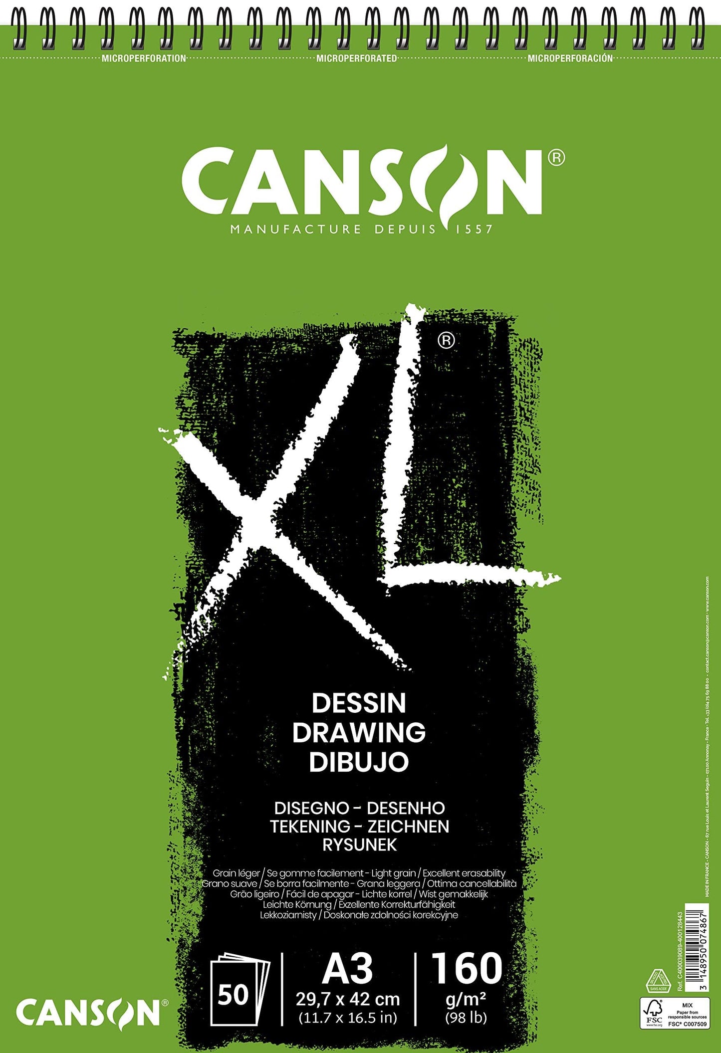ALBUN CANSON XL DESSIN A3 29.7X42 50HJ 160G SPP 62758