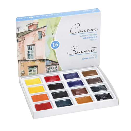 ACUARELAS SONNET 16 PASTILLAS EN CAJA DE CARTÓN 350018