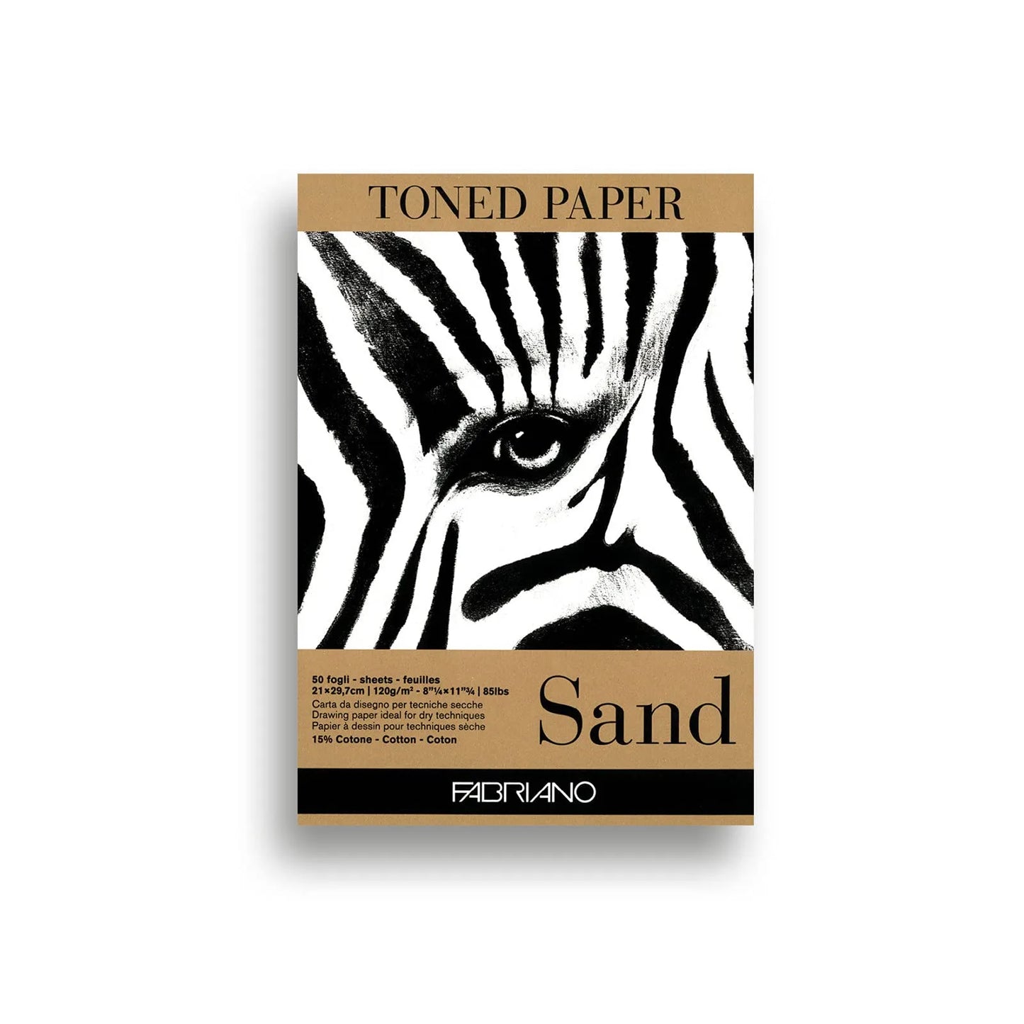 BLOCK FABRIANO TONED PAPER SAND 50H 21X29.7 G120 559496