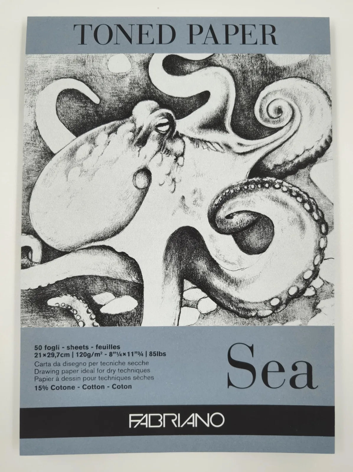 BLOCK FABRIANO TONED PAPER SEA 50H 21X29.7cm 120g 559511