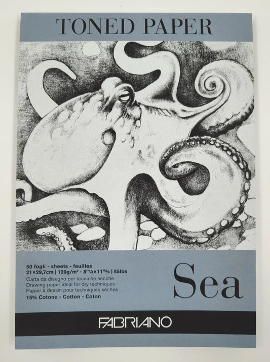 BLOCK FABRIANO TONED PAPER SEA 50H 21X29.7cm 120g 559511