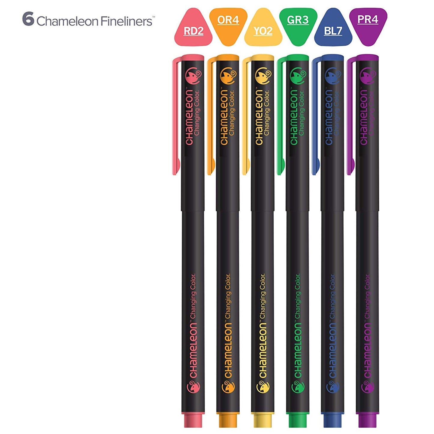 ROTULADORES CHAMELEON PUNTA FINA TONOS PRIMARIOS X 6 PZ ECHFL0601