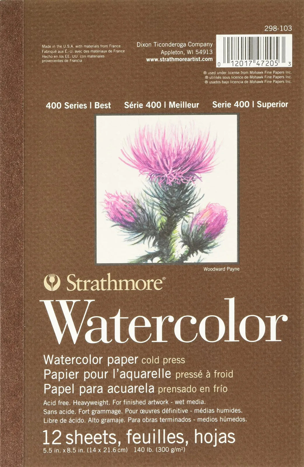BLOCK STRATHMORE WATERCOLOR 14X21.6CM 300G 12H 79695