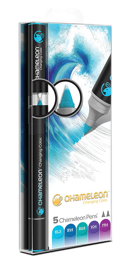 ROTULADORES CHAMELEON DOBLE PUNTA TONOS FRIOS X 5 PZ ECHCT0504