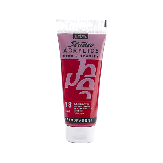 PINTURA ACRILICA PEBEO STUDIO ACRYLICS 100 ML  018 CARMÍN NAFTOL 111018