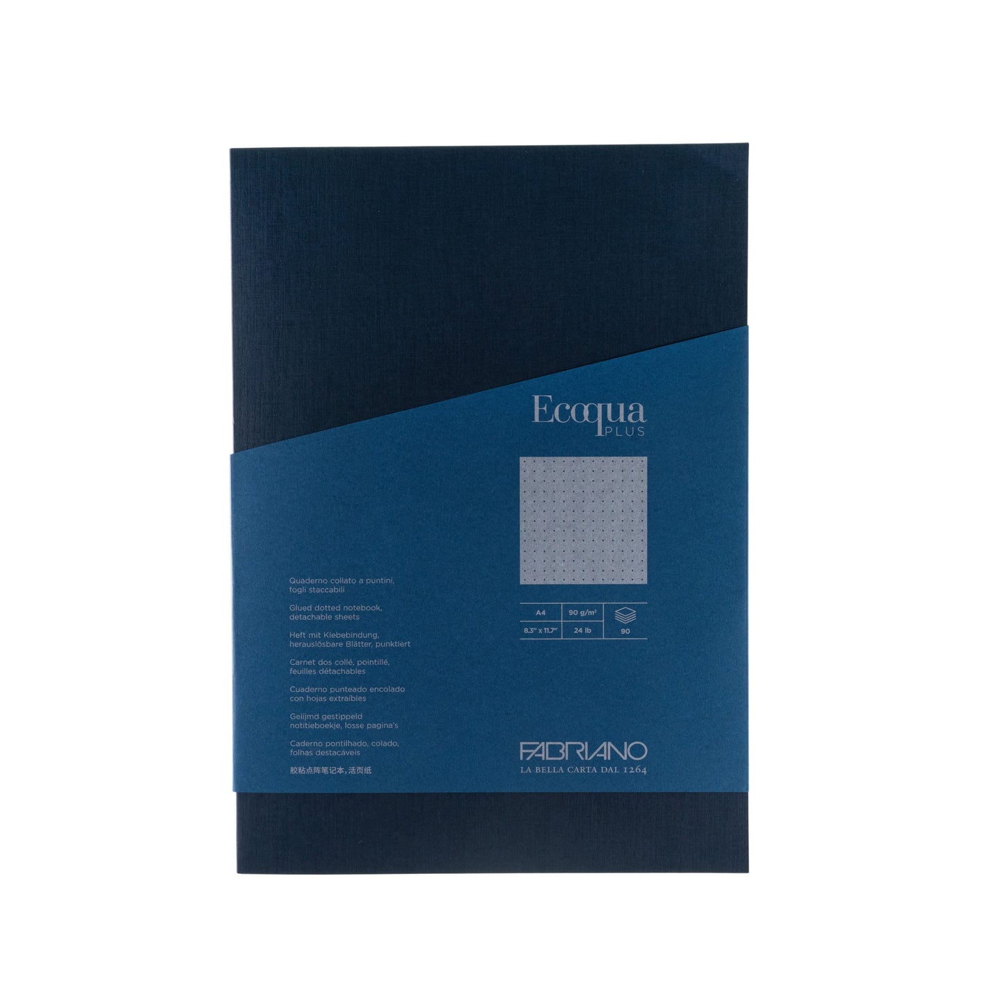 BLOCK FABRIANO ECOQUA PLUS GLUED A4 DOTS DARK BLUE 90 HOJAS 90G 561204