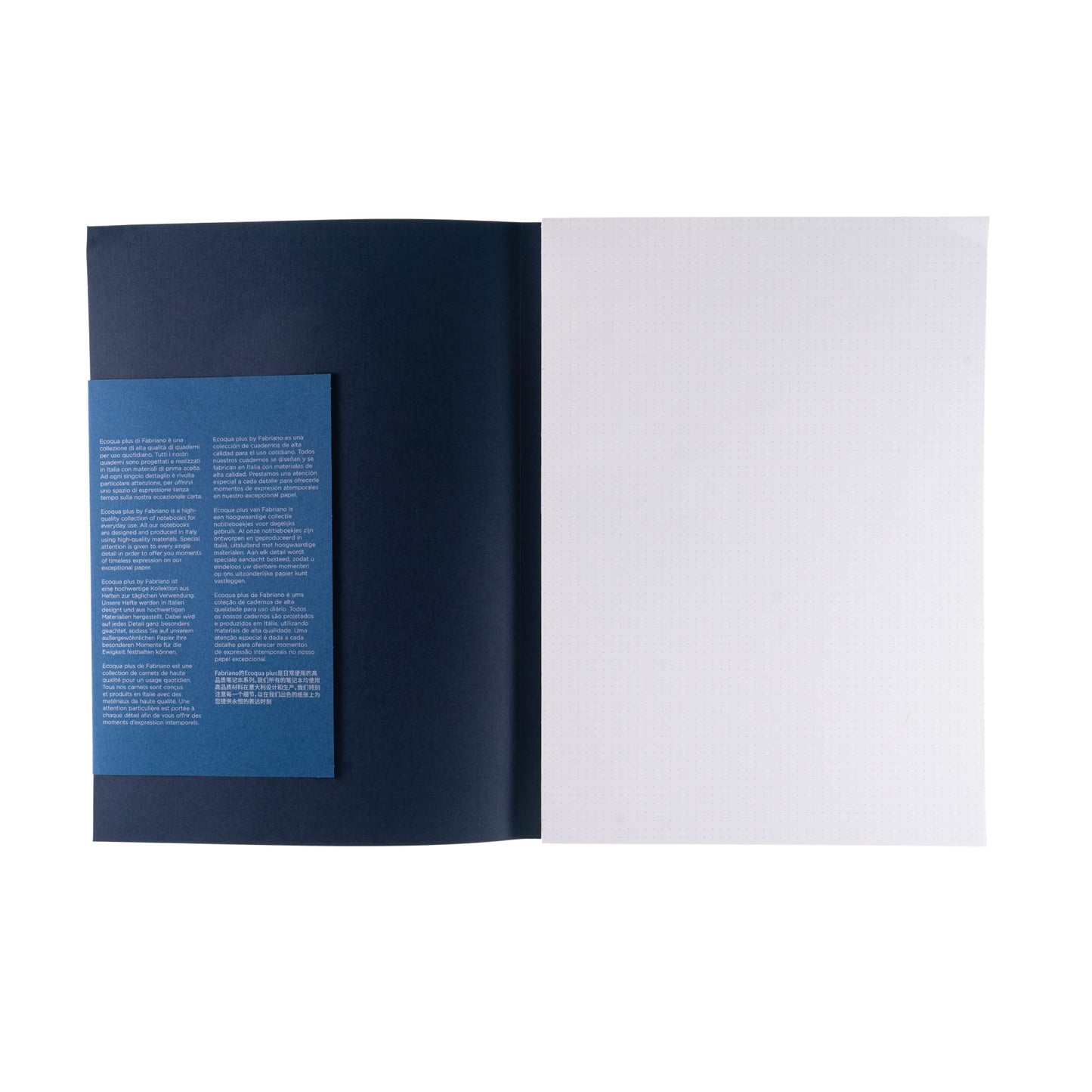 BLOCK FABRIANO ECOQUA PLUS GLUED A4 DOTS DARK BLUE 90 HOJAS 90G 561204