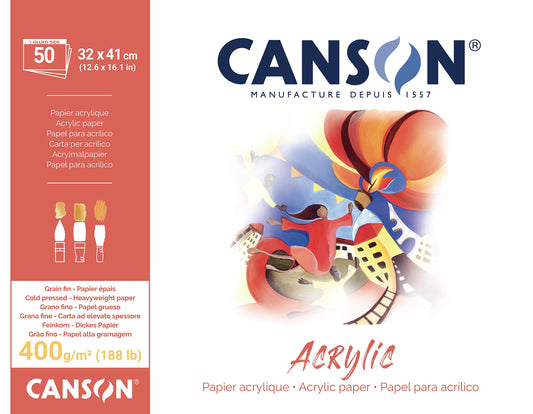 BLOCK CANSON ACRILIQ 32X41CM 400G 50HJS 62398
