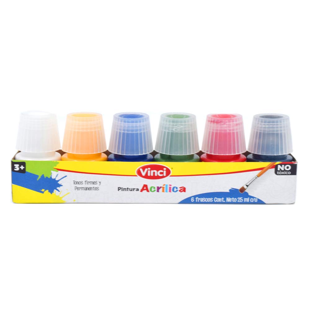 PINTURA ACRILICA VINCI ARTS C/6 COLORES 25 ml 42481