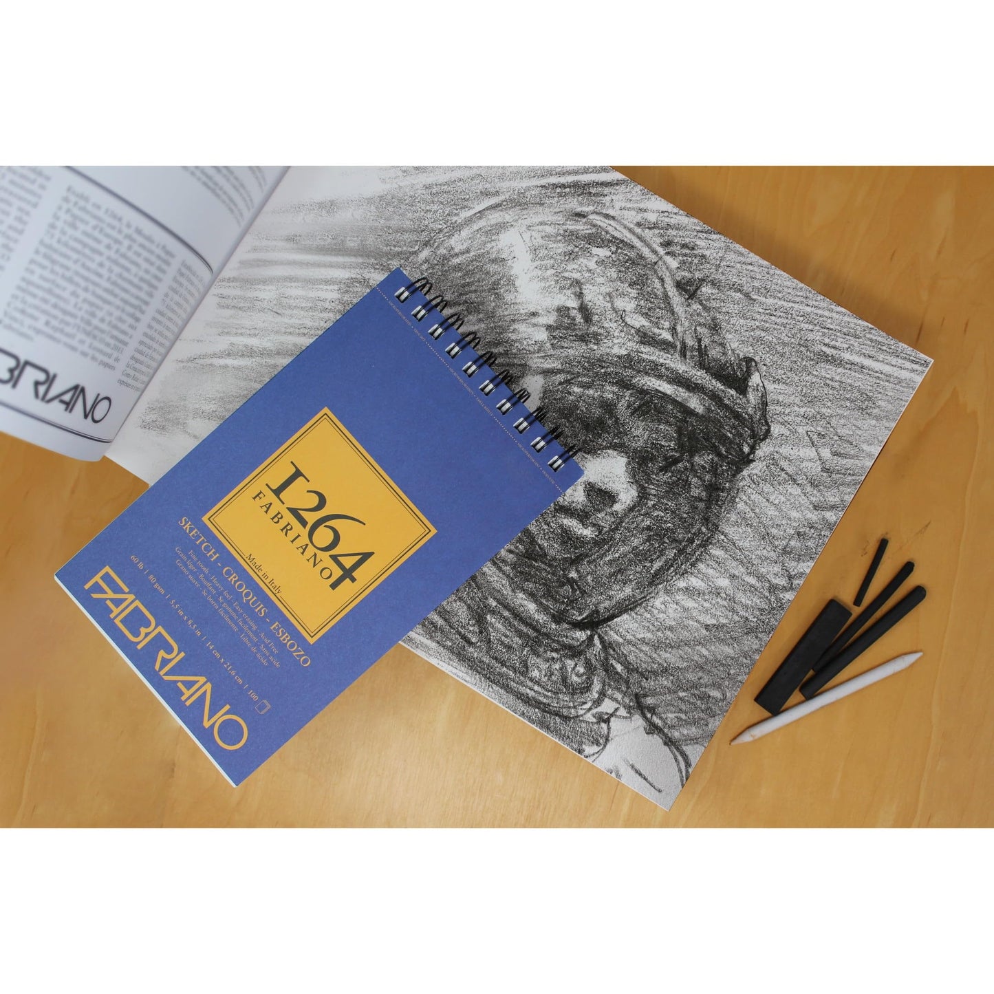 BLOCK FABRIANO 1264 SKETCH ESPIRAL 100H 3.5X 5 G80 557572