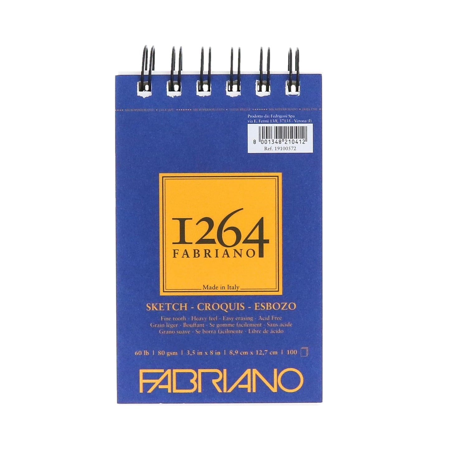 BLOCK FABRIANO 1264 SKETCH ESPIRAL 100H 3.5X 5 G80 557572