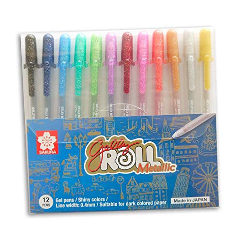 BOLIGRAFO SAKURA GELLY ROLL BLISTER X 12 METALLIC 22352
