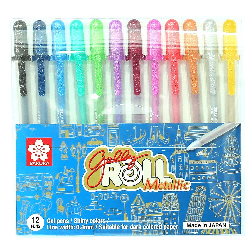 BOLIGRAFO SAKURA GELLY ROLL BLISTER X 12 METALLIC 22352