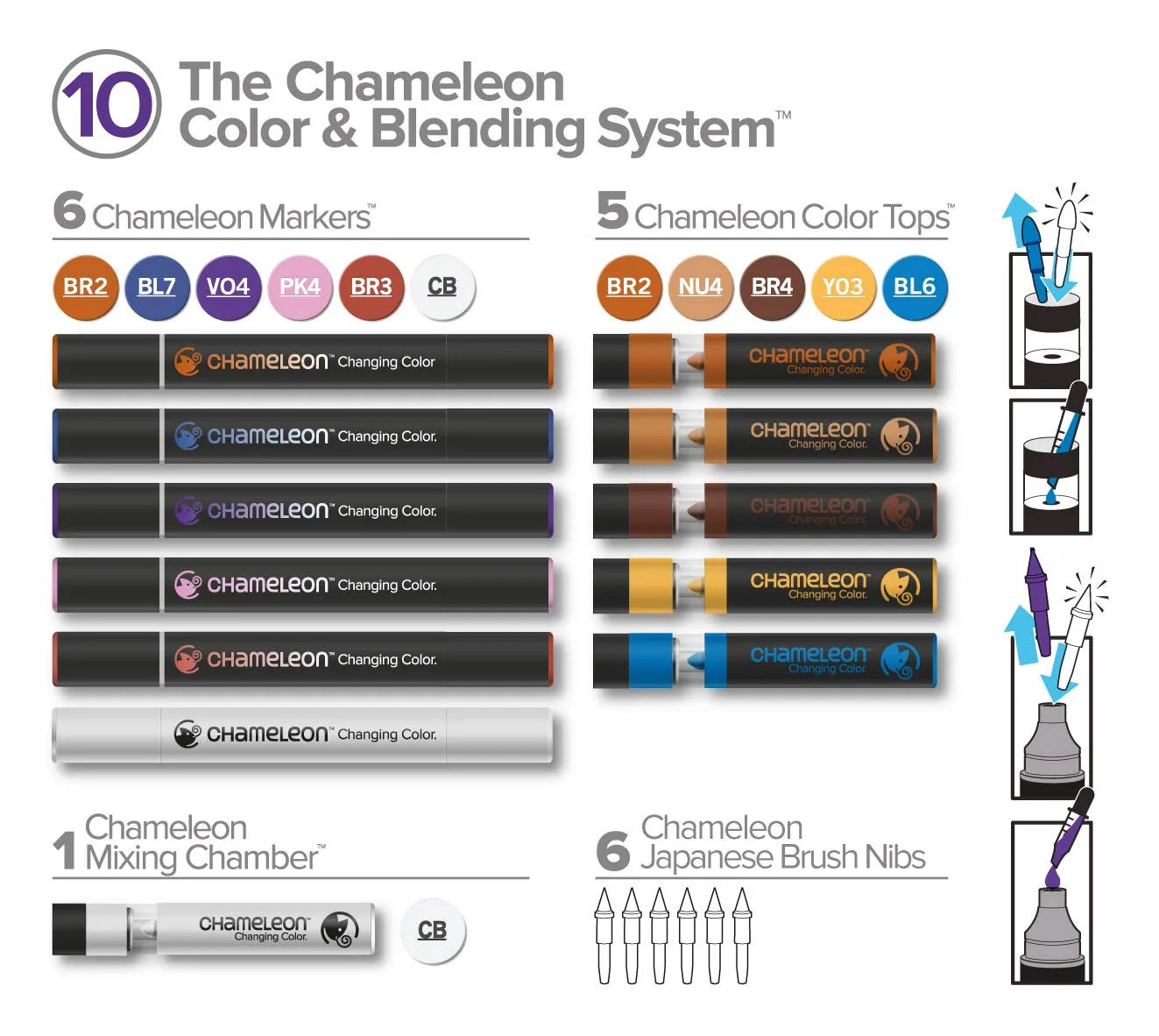 ROTULADORES CHAMELEON DOBLE PUNTA NO.10 ECHCS6610