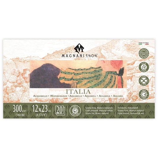 BLOCK MAGNANI ACUARELA ITALIA CP 12X23CM 300G 20H 100% ALG. 571130