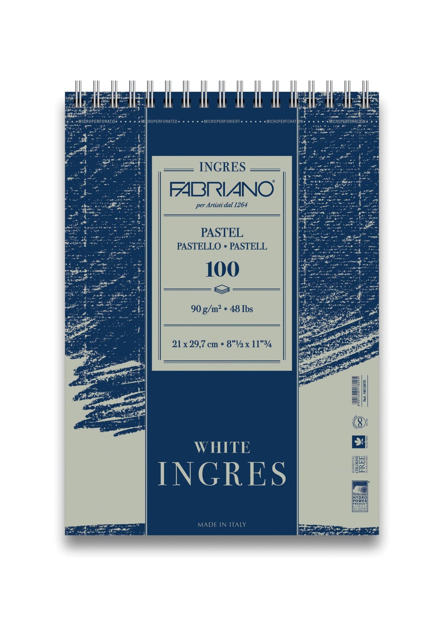 BLOCK FABRIANO INGRES BIANCO ESPIRAL A4 100H  21X29.7CM G90 558970