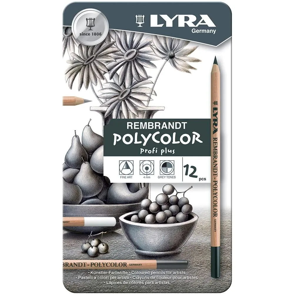 LAPICES DE COLOR LYRA REMBRANDT POLYCOLOR PROFI PLUS GRISES 46827