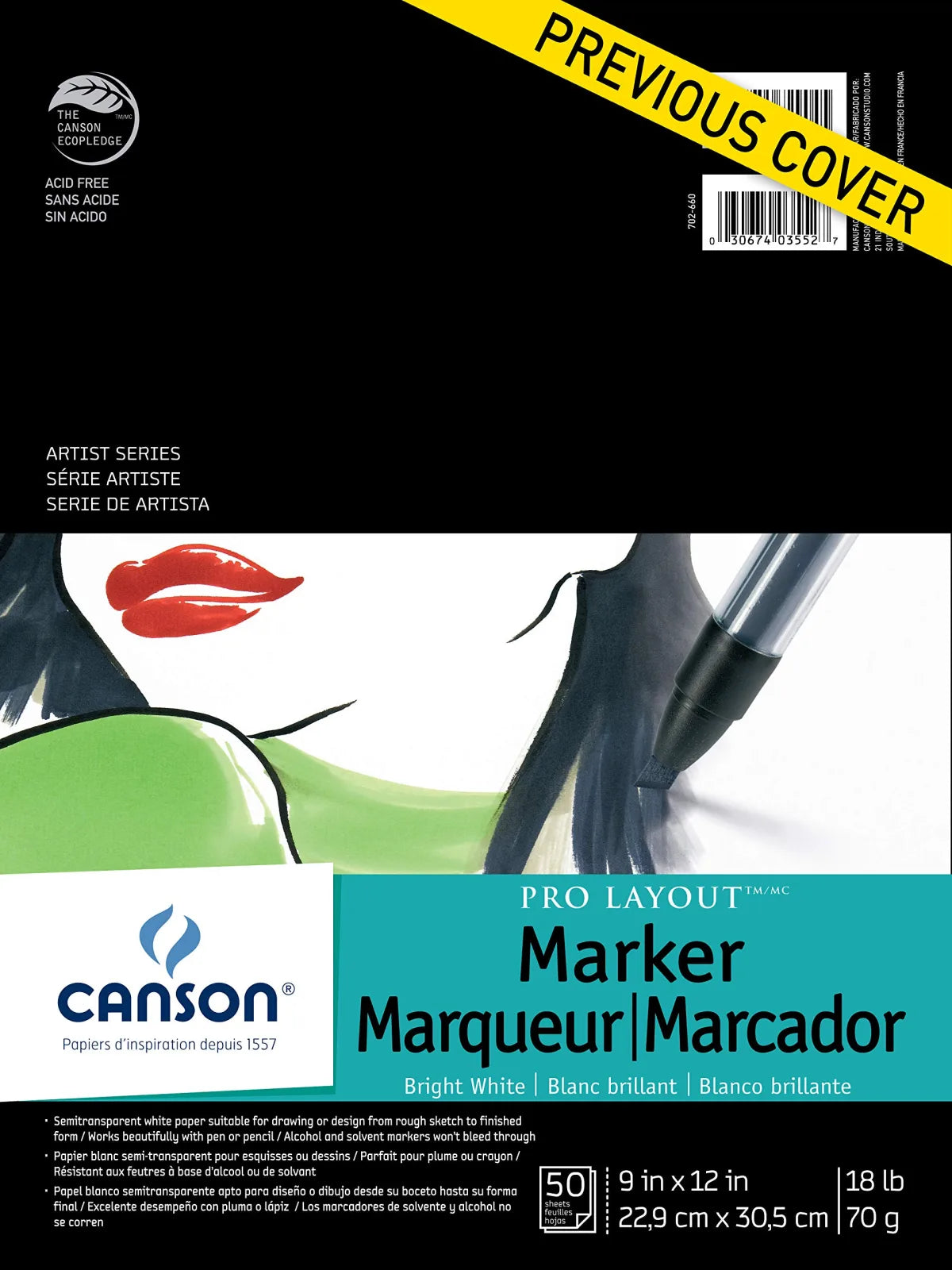 BLOCK CANSON MARKER 22.9X30.5CM 70G 50H 57527