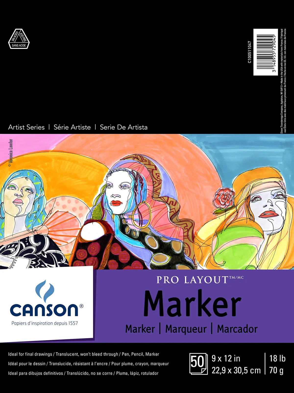 BLOCK CANSON MARKER 22.9X30.5CM 70G 50H 57527