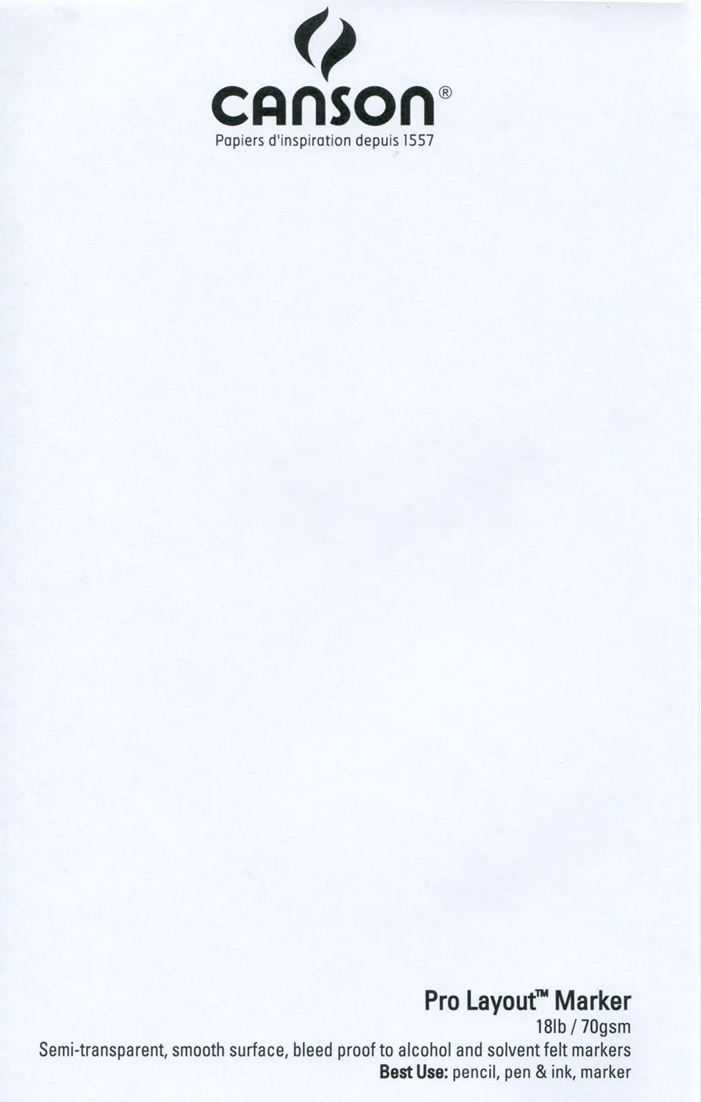 BLOCK CANSON MARKER 22.9X30.5CM 70G 50H 57527