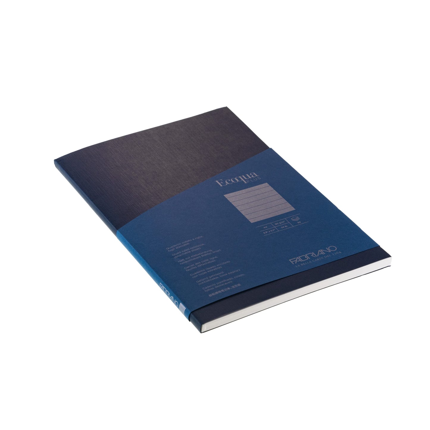BLOCK FABRIANO ECOQUA PLUS GLUED A4 LINES DARK BLUE 90 HOJAS 90G 561504