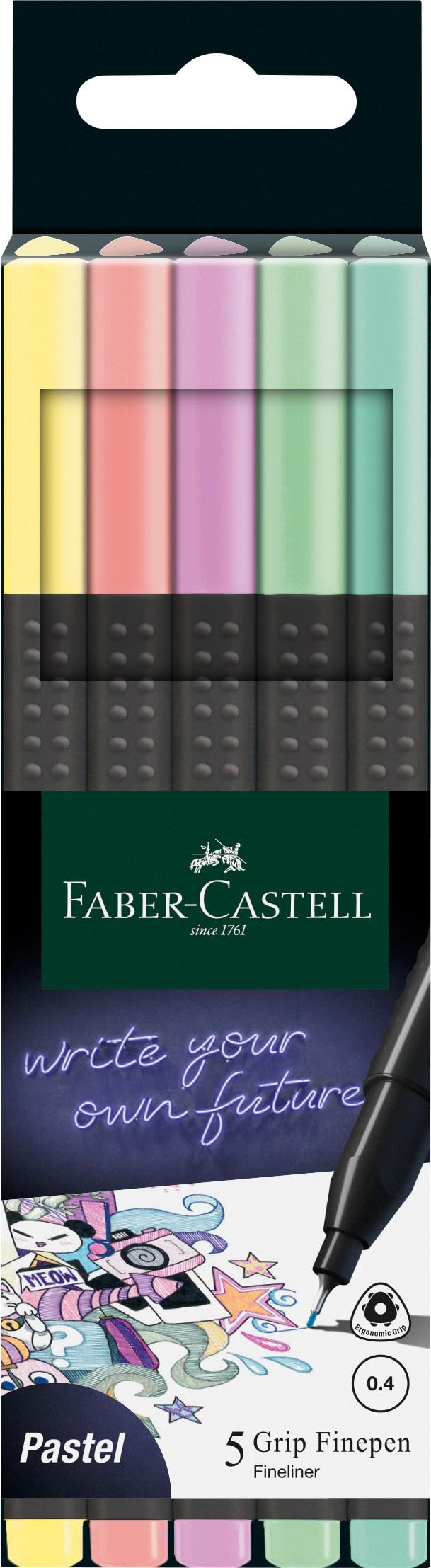 MARCADOR FC GRIPFINEPEN PASTEL X 5 PUNTA 0.4 451417