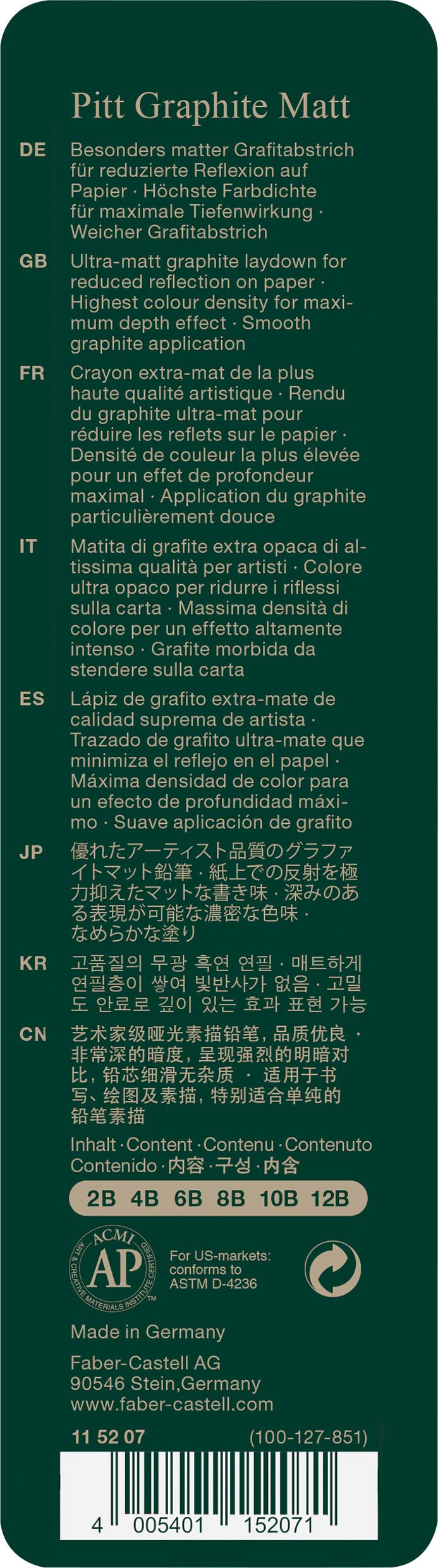 Lapiz Grafito FC Graphite Matt x 6 115207