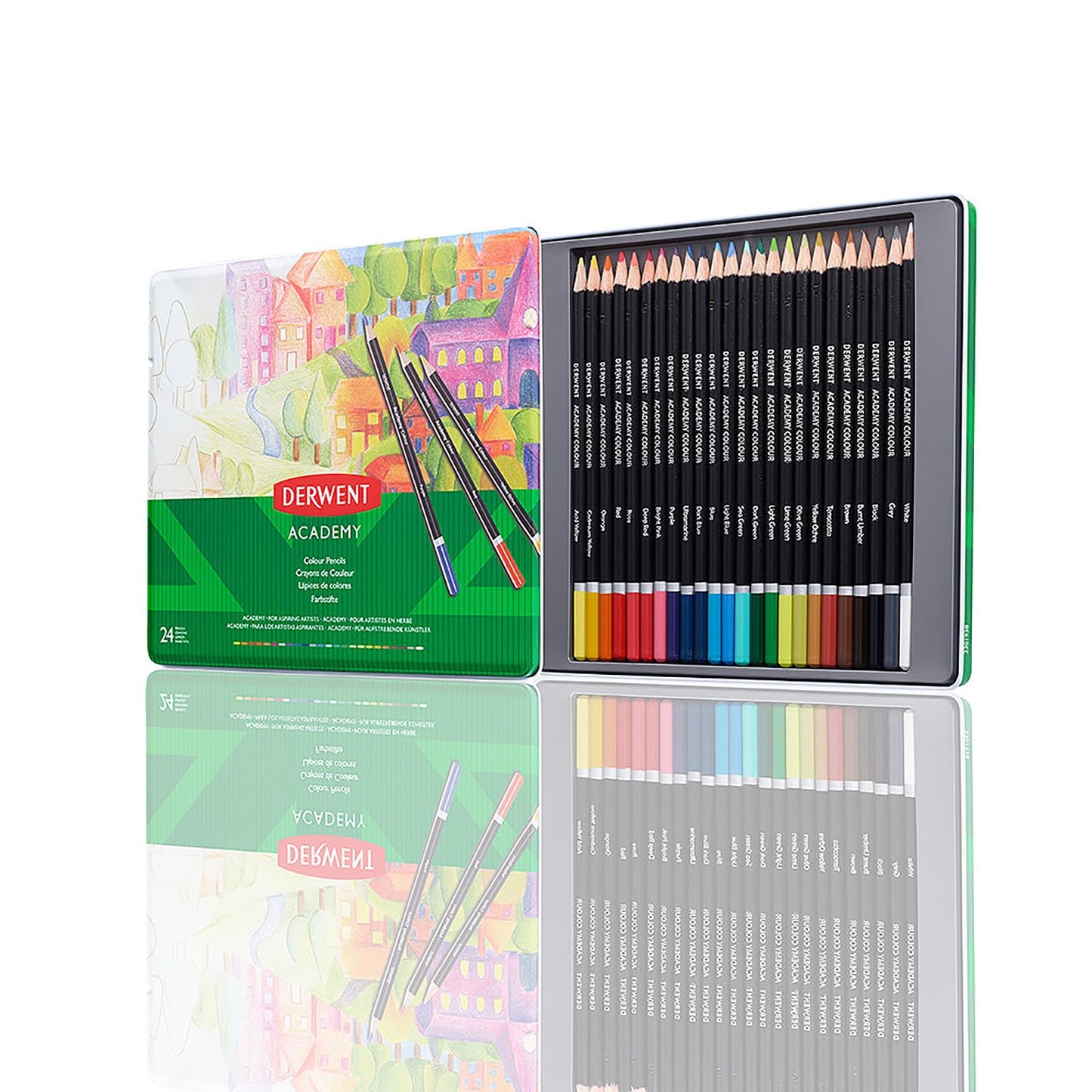 LAPICES DE COLORES DERWENT ACADEMY CAJA METALICA X24 23648