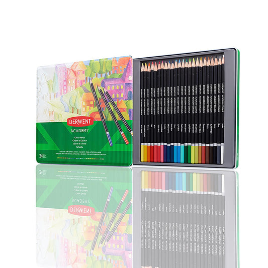LAPICES DE COLORES DERWENT ACADEMY CAJA METALICA X24 23648