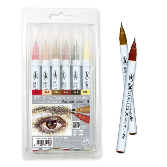 MARCADORES KURETAKE CLEAN COLOR SET PORTRAIT COLOR II C6 PUNTA PINCEL RB-6000AT6VE 740065