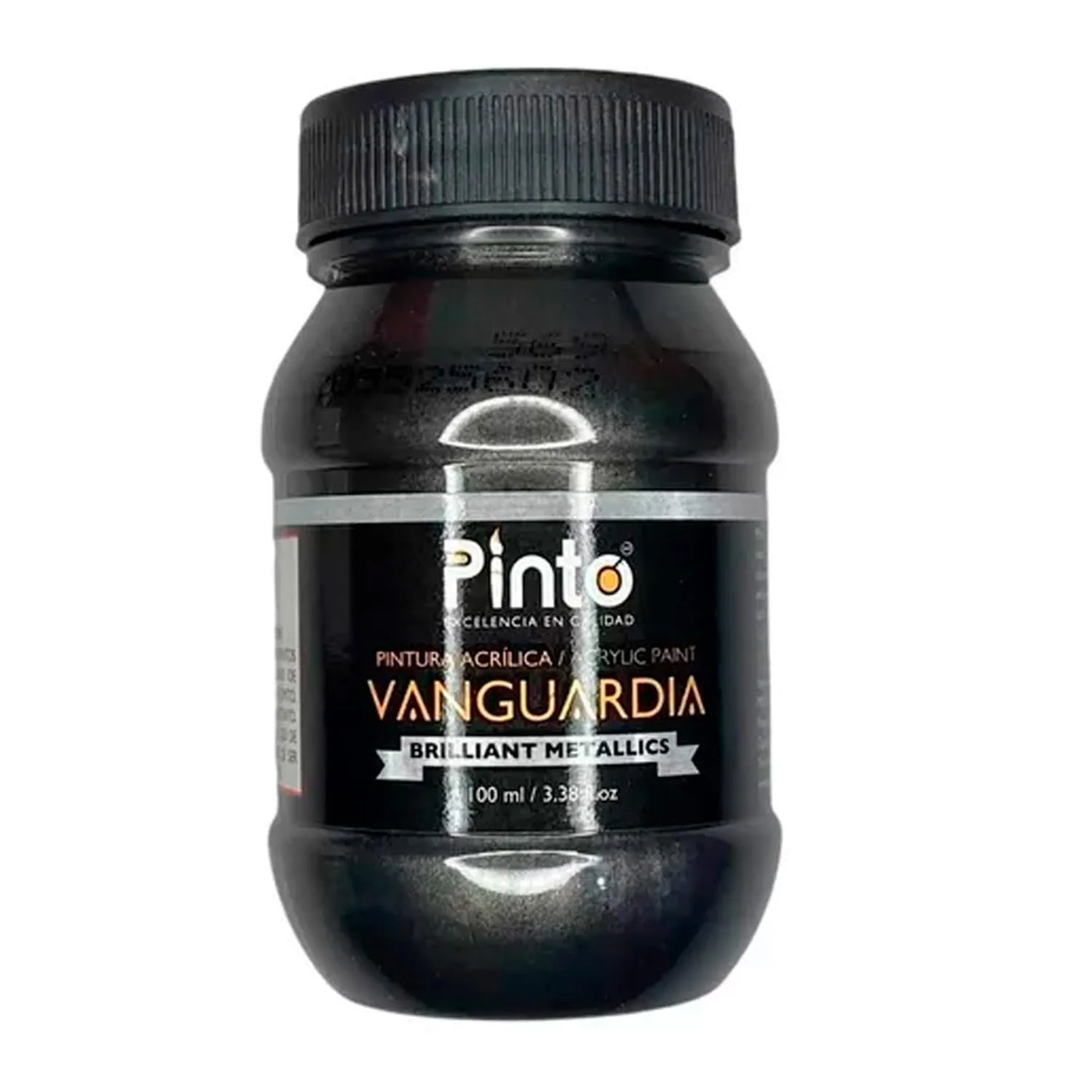 PINTURA ACRILICA PINTO VANGUARDIA 100ML METALICO 569 NEGRO  376569