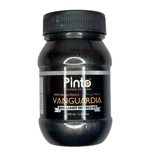 PINTURA ACRILICA PINTO VANGUARDIA 100ML METALICO 569 NEGRO  376569