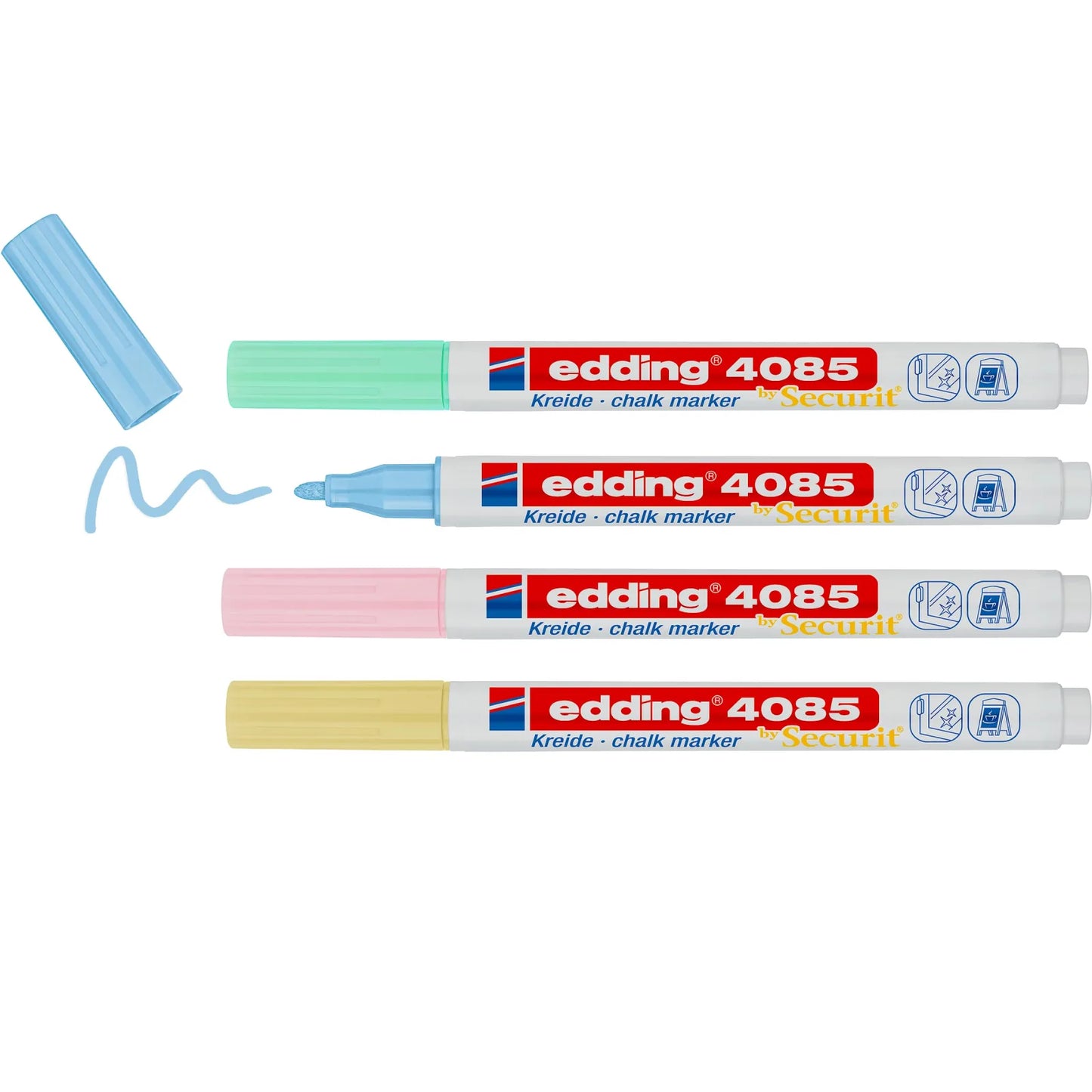 MARCADOR EDDING TIZA P/CRISTAL 1-2mm PASTEL X 2 61-E-4085/4-Past