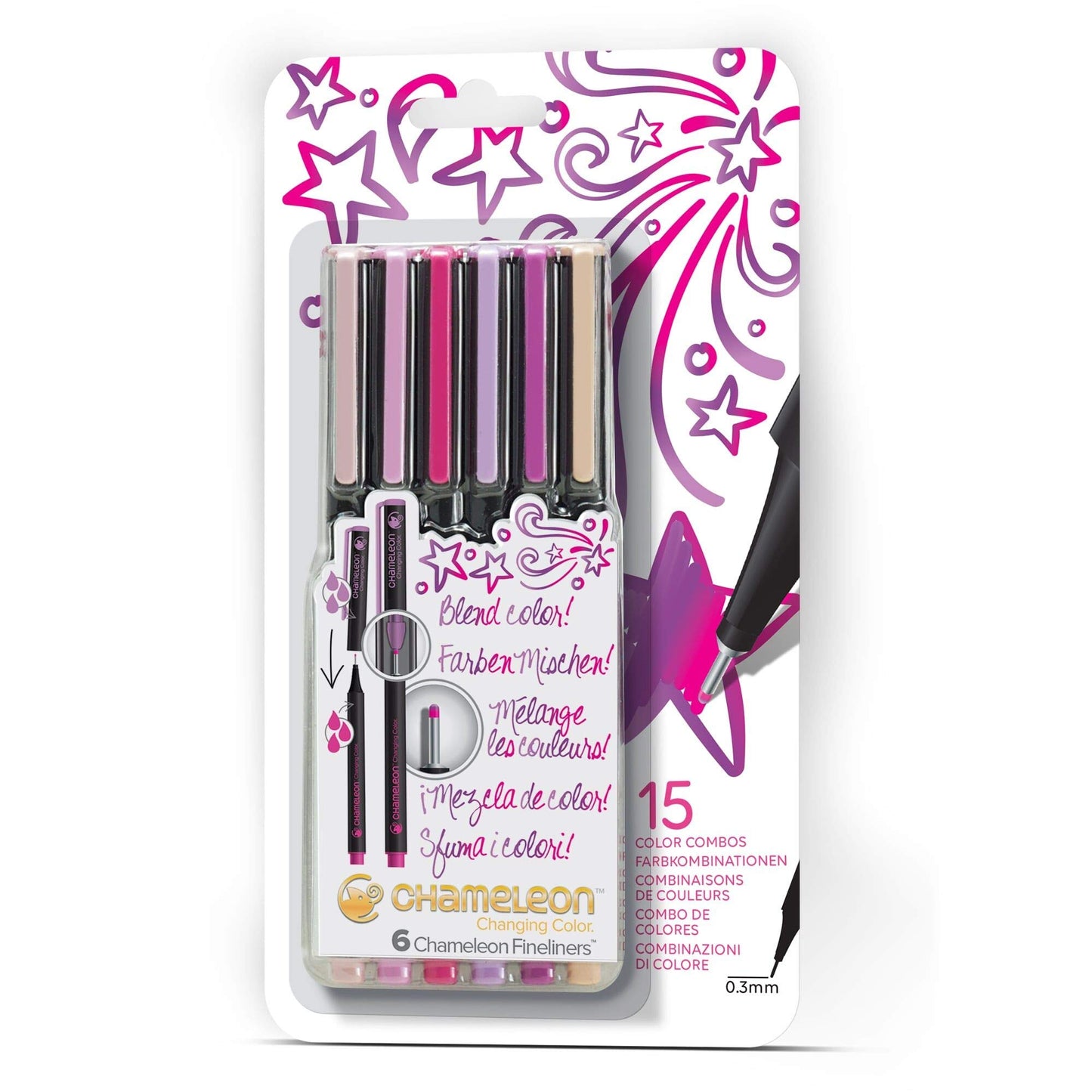 ROTULADORES CHAMELEON PUNTA FINA TONOS FLORALES X 6 PZ ECHFL0603