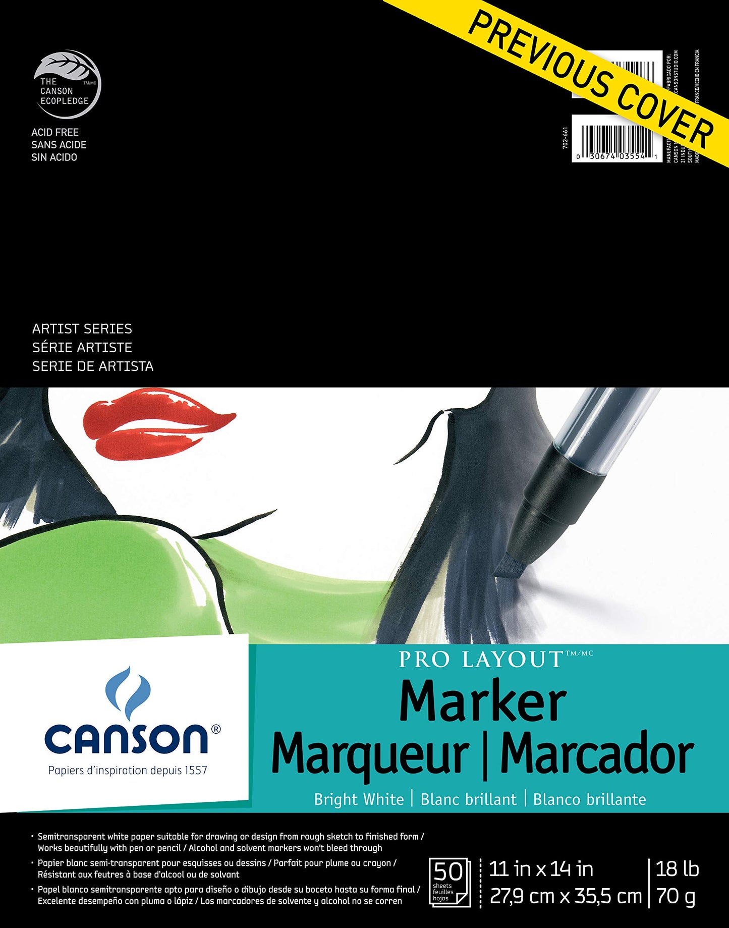 BLOCK CANSON MARKER 27.5X35CM 70G 50H 57528