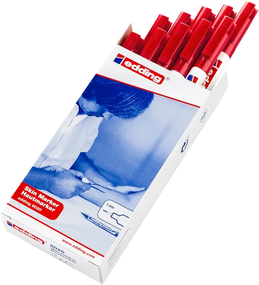 MARCADOR EDDING ESPECIAL PARA PIEL DERMATOLOGO 1MM ROJO 61-E-8020-02